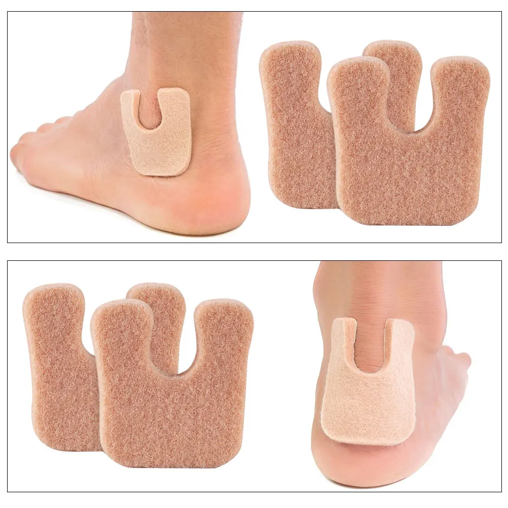 

12pair Men Women Foot Care Non Slip Self Adhesive Heel Toe U Shaped Protective Callus Pad Cushion Soft Breathable Shockproof