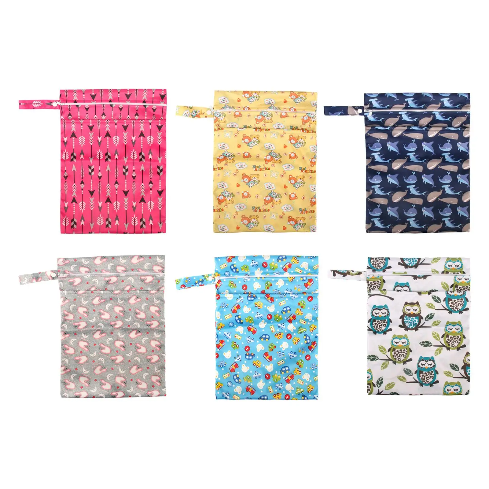 

Diaper Pouch with Zippered Pockets Infant Diaper Bag Reusable Baby Nappy Bag Wet Bags for Beach Outdoor Travel Shopping