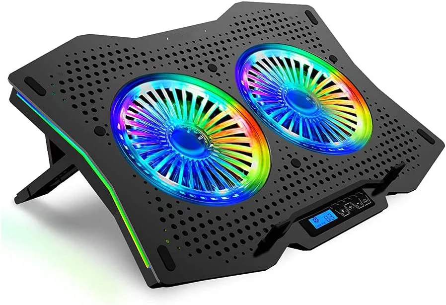 

. Impressive Black 17" Gaming Laptop Cooling Base - NBC-400BK, RGB Fan & Side, 140mm 2 Coolers, 6 Speeds Adjustable, Height Adju