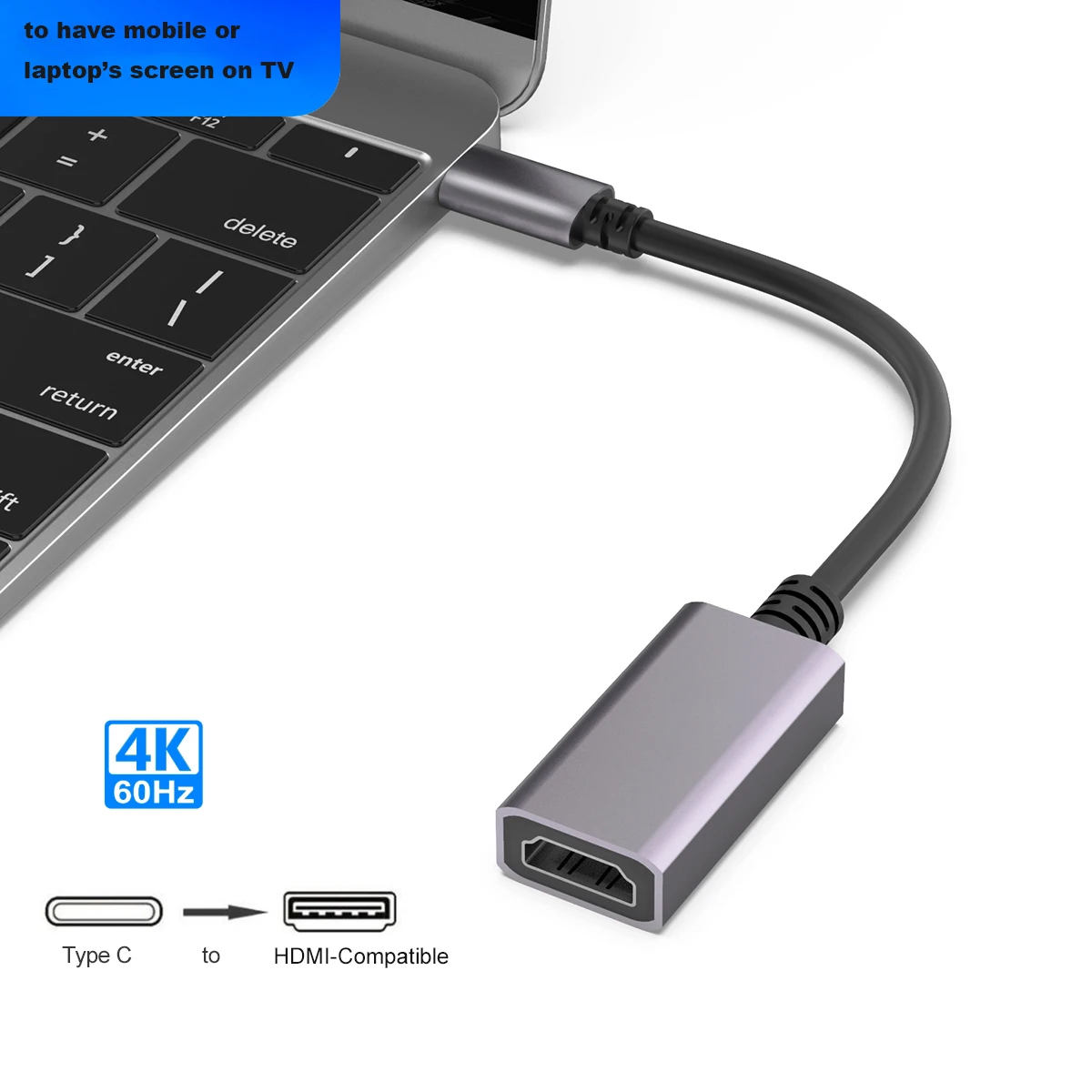 Кабель-переходник с USB Type-C на VGA HDMI-совместимый кабель-переходник 4K HD для MacBook Air Pro