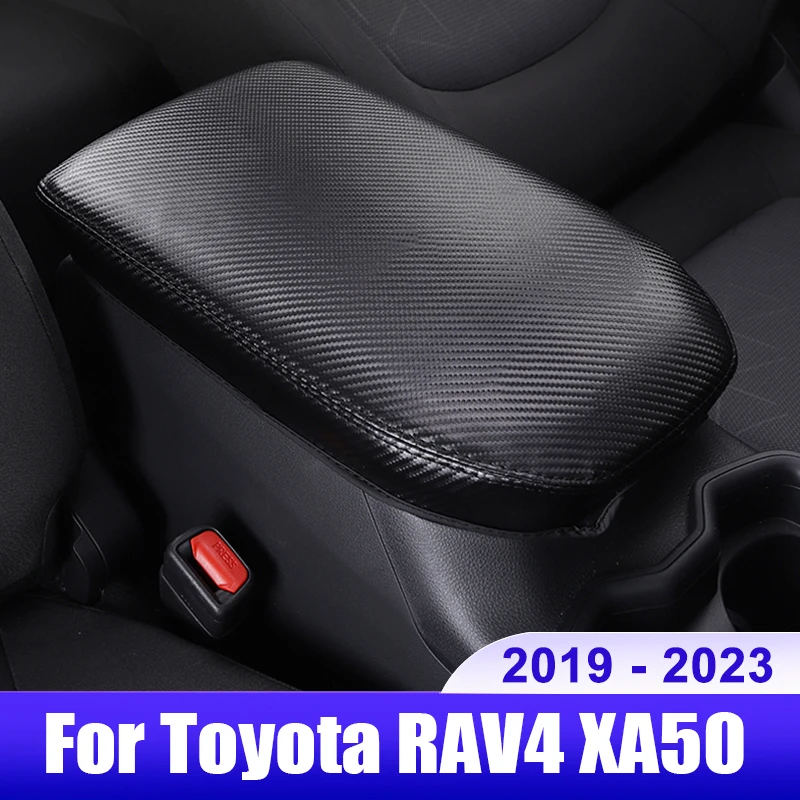

For Toyota RAV4 XA50 2019 2020 2021 2022 2023 RAV 4 Hybrid Car Armrests Storage Box Cover PU Leather Decoration Accessories