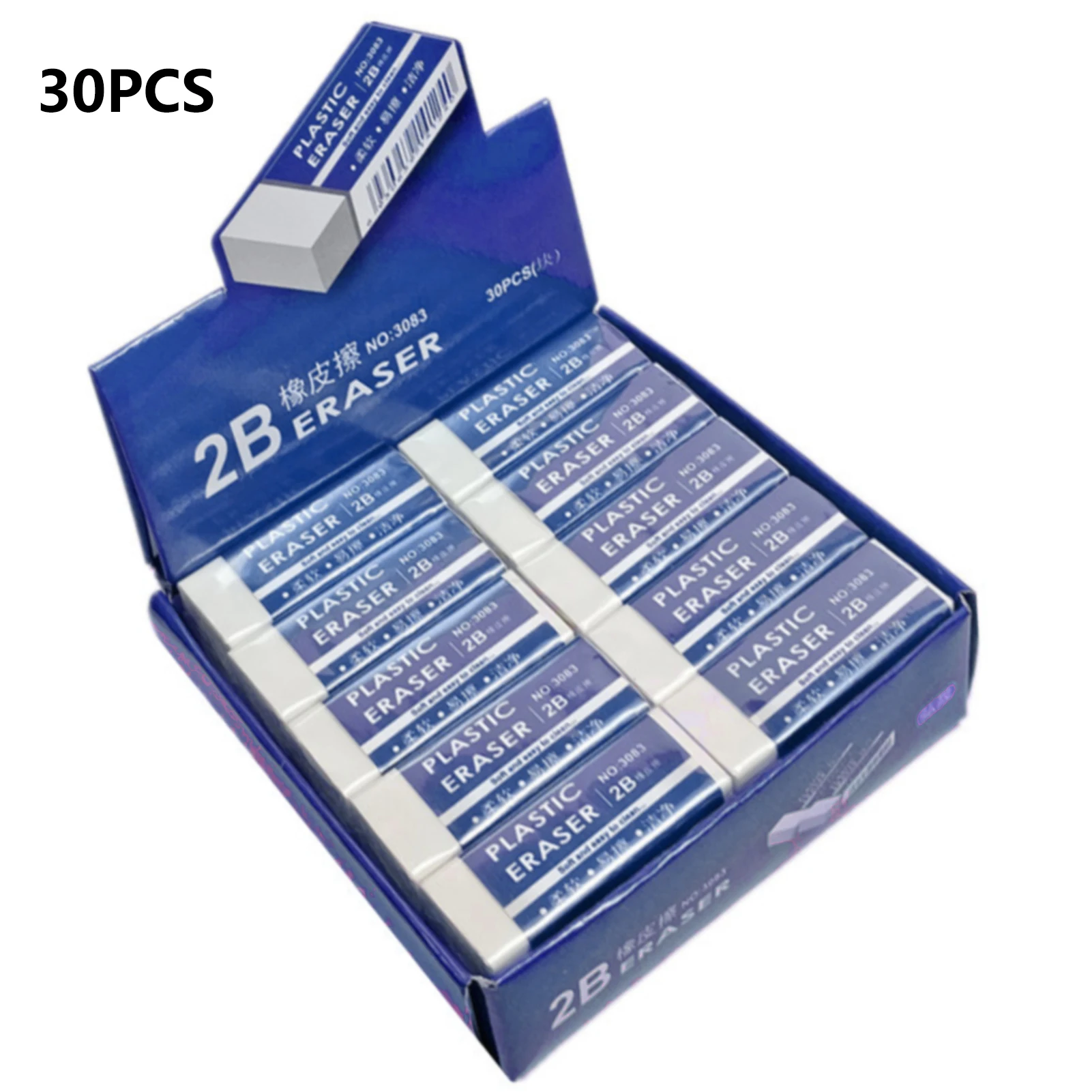 

30pcs Portable Gift For Kids Sketching Drawing Writing Long Lasting Stationery Wipe Clean School Office Pencil Eraser Students