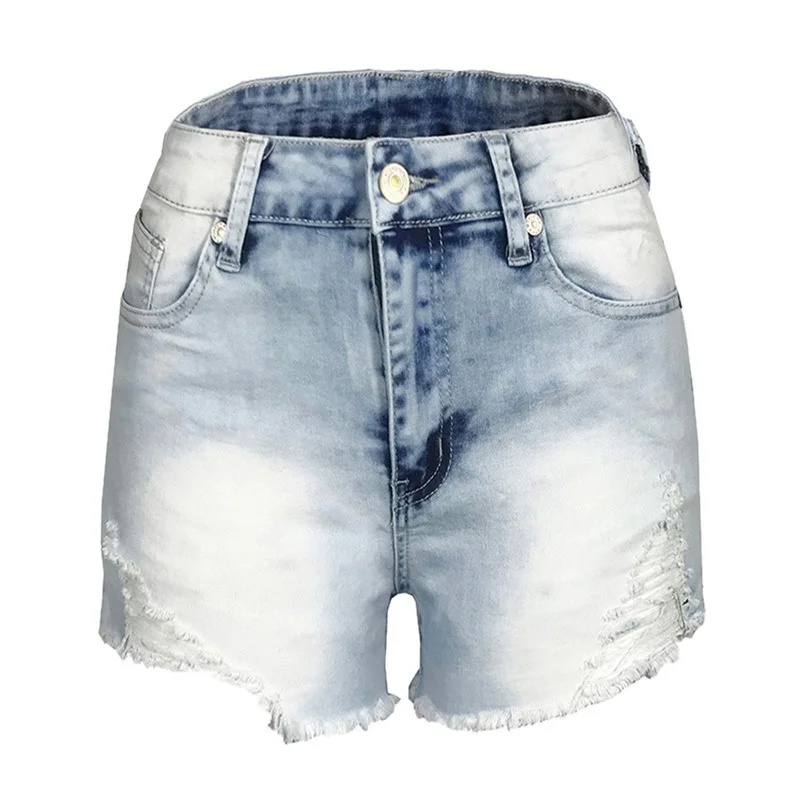 Shorts Female Denim Summer Tassel Sexy Women's High Waist Jeans Fashion Solid Color Women's Pants Casual Hole Shorts Pants Slim