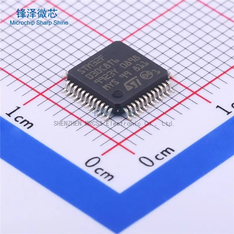 

MCU 32-Bit STM32F030 ARM Cortex-M0 RISC 64KB Flash 2,4 V до 3,6 V 48-Pin LQFP Tray - Tray STM32F030C8T6