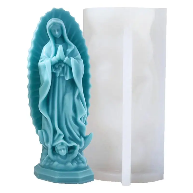 

Blessed Virgin Mary Mold 3D Candle Molds Silicone Andle Making Mould Scented Candle Forms For Candle Making Wax Melt Mould