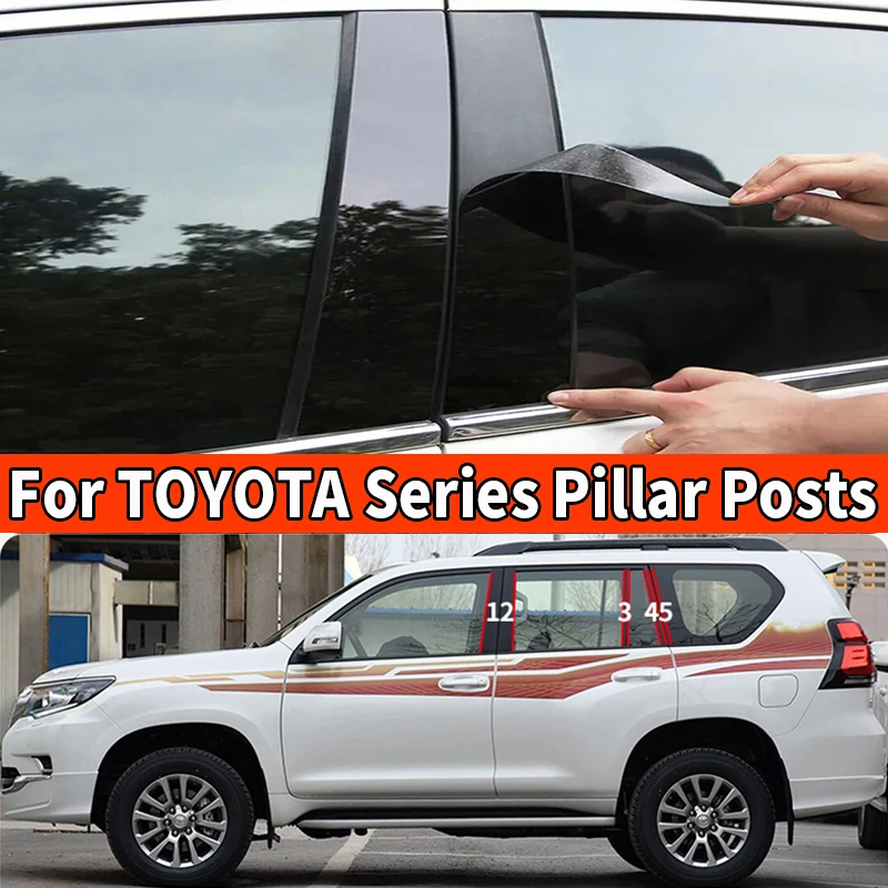 

Car Pillar Posts Door Window Middle Column Trim Sticker For Toyota Corolla Fortuner RAV4 REIZ VIOS YARIS CAMRY Highlander Prado