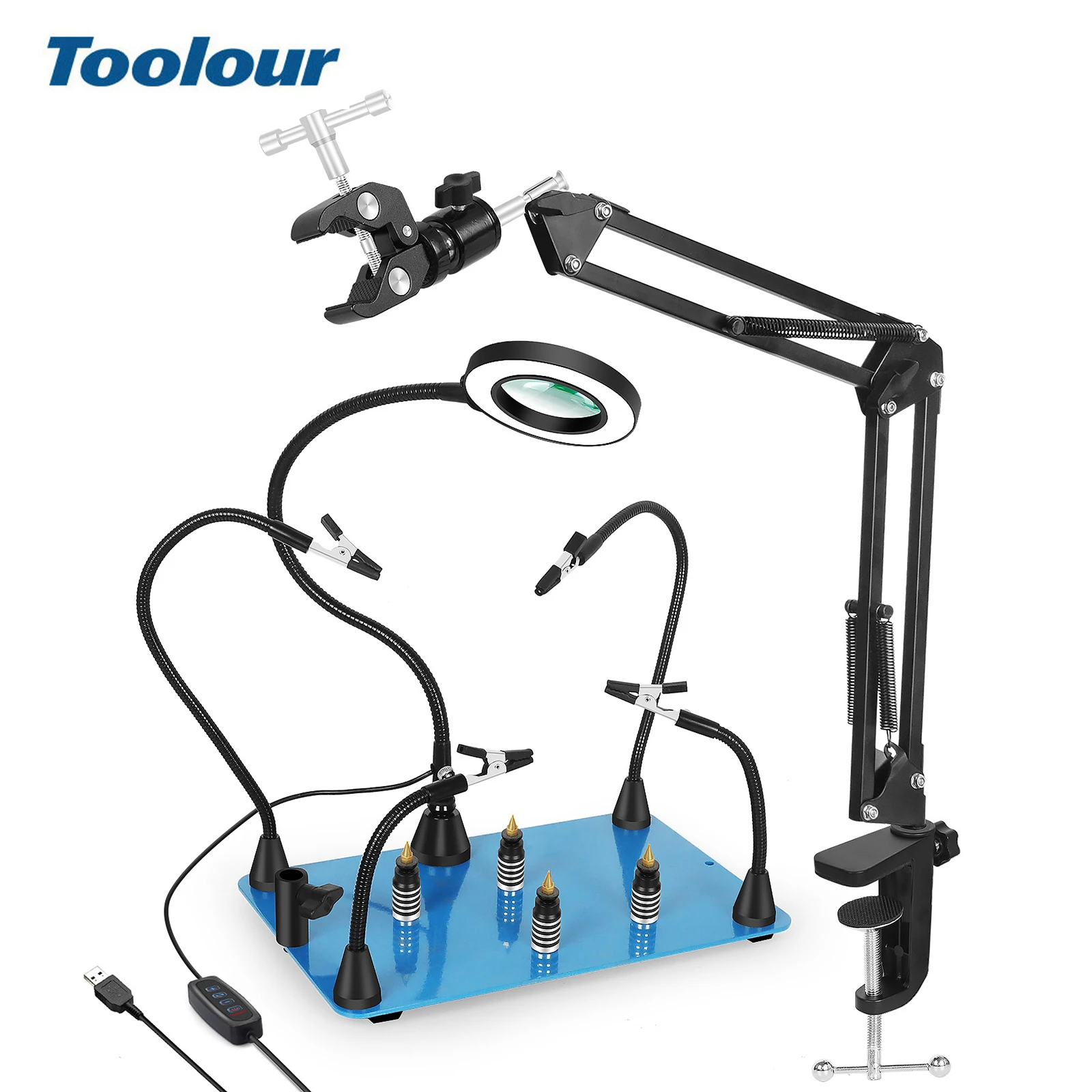 Toolour Removable Magnetic PCB Circuit Board Fixed Fixture Soldering Third Hand Welding Station Soldering Holder Repair Tools
