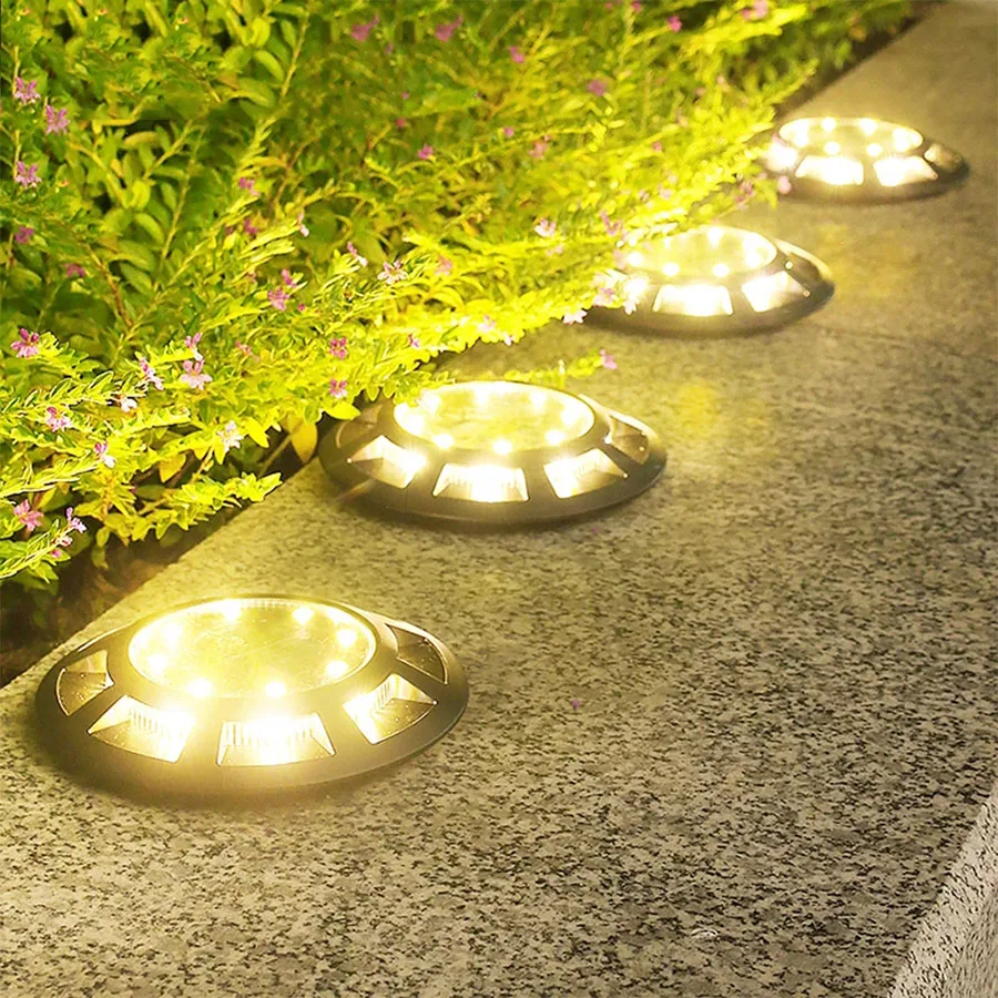 

Solar Dock Deck Light 16 Leds Outdoor Solar Powered Warning Step Light Waterproof Driveway Sidewalk Pathway Landscape Lawn Lamp