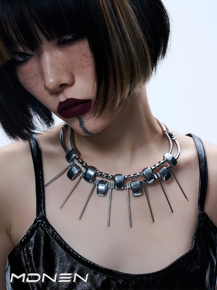 Новинка 2024 нигилистическое тяжелое индустское открытое ожерелье в