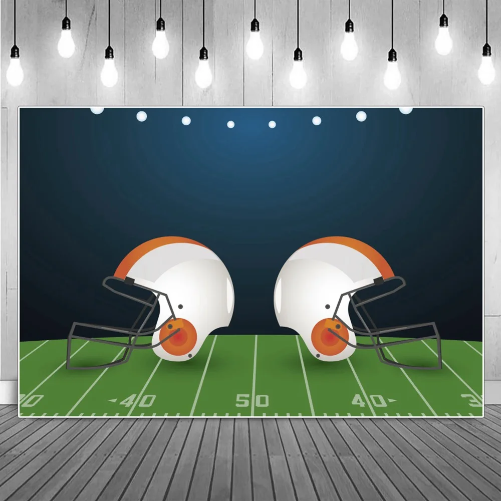 

Football Field Hamlet Birthday Decoration Photography Backdrops Green Grass Match Pitch Equipment Poster Wall Party Backgrounds