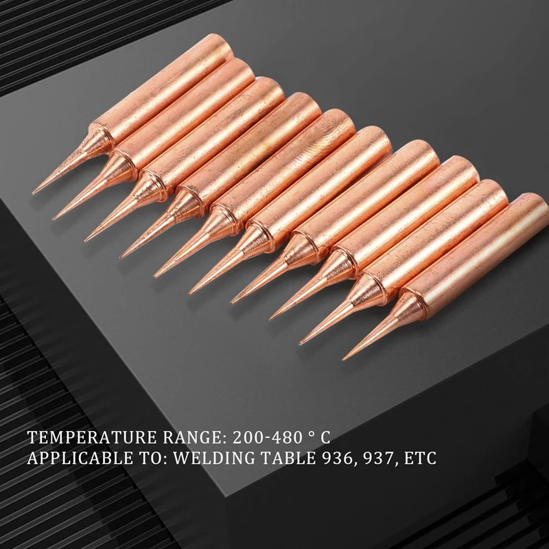 10 Pieces Of 900M-Ti Copper Soldering Iron Head Base Lead-Free Electroplated Nickel For Welding Table Tools