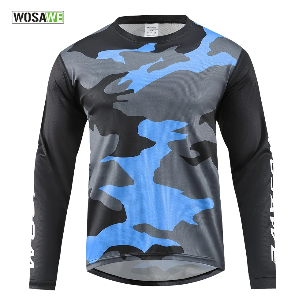 

WOSAWE Cycling Jersey MTB Downhill Jersey Mountain Bike Clothing Long Sleeve Autumn Riding Running T-shirt