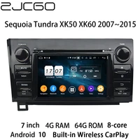 zjcgo car multimedia player stereo gps dvd radio navigation android 10 screen for toyota sequoia tundra xk50 xk60 20072015