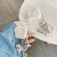 cute pink butterfly headphone case for airpods 3 2 1 bear animal clear soft earphone cover for airpods pro bumper