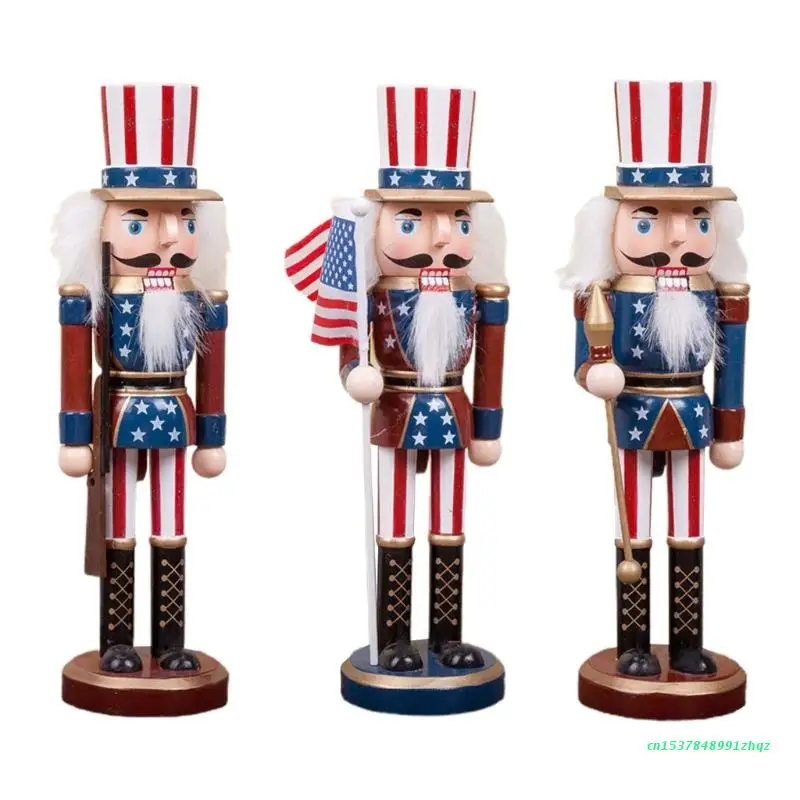 

10-дюймовый Американский деревянный гайковёр, фигурки солдат, Рождественский Декор для оформления семейного стола, праздничный дом, фермерс...