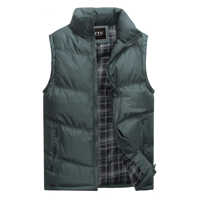 

Men Winter Vests Jackets Sleeveless Casual Coats New Male Stand Collar Vests Coats Autumn Thicker Warm Parkas Vests Size 4XL