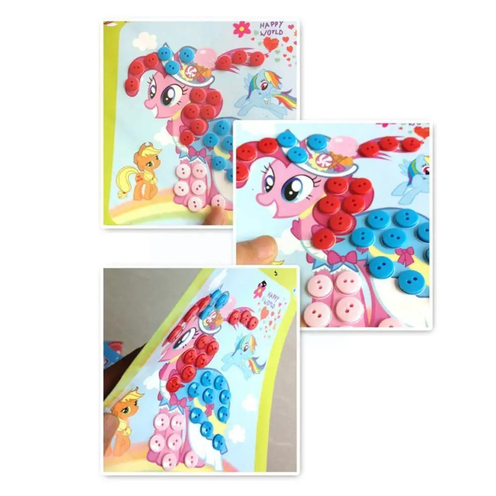 

1pcs（random）button Mosaic Sticker Art Kits Drawing Toys Preschool Early Education Gifts For Kids Children Craft Painting To G2a8