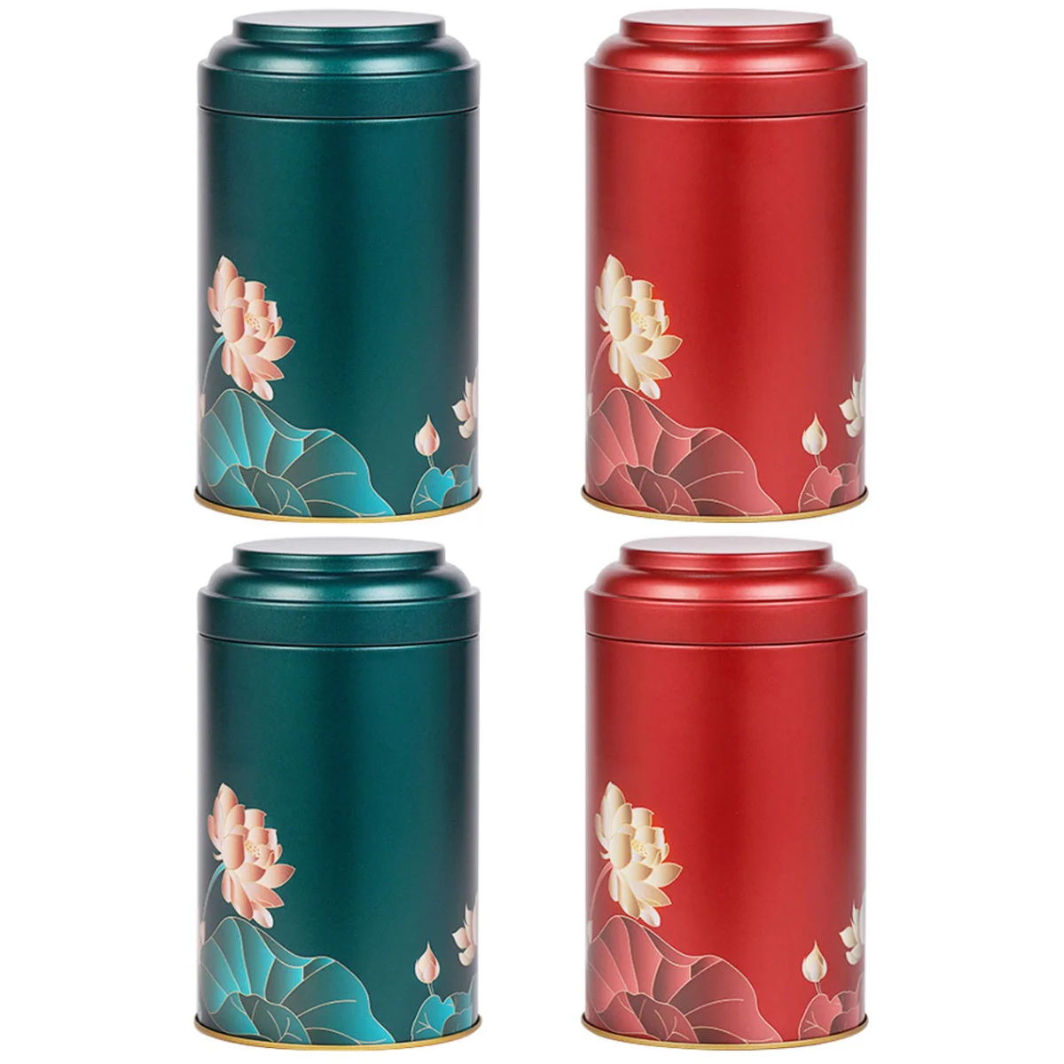 

Storage Tea Jar Canister Metal Loose Tins Vintage Container Rusticbiscuit Tinplateseasoning Bottle Set Sealed Containers Leaf