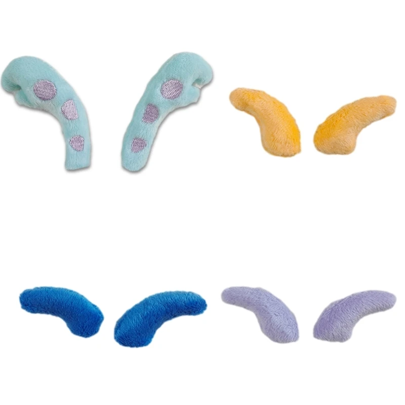 

6pairs Stuffed Deer Horn Shape Appliques for DIY Hat Clothes Sewing Patches Handmade Headwear Hair Clips Accessories