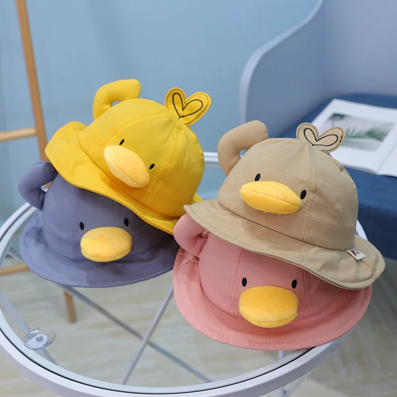 

Baby Pot Hat Summer Cartoon Yellow Duck Boy Girls Sun Hat Beach Accessories Children's Sun Hat Panama Hat