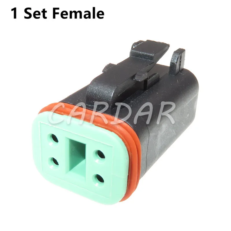 1 Набор 4 Pin DT06-4S DT04-4P черный цвет водонепроницаемый Электрический разъем автомобильное контактное гнездо для Deutsch