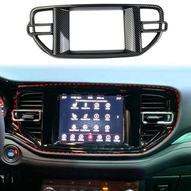 

Car Central Control Panel For Dodge Durango 2021 2022 Accessories ABS Carbon Fiber