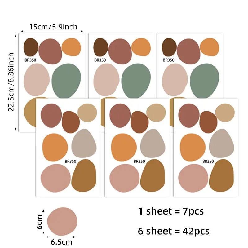 

Богемские наклейки на стену камни ПВХ 42 шт