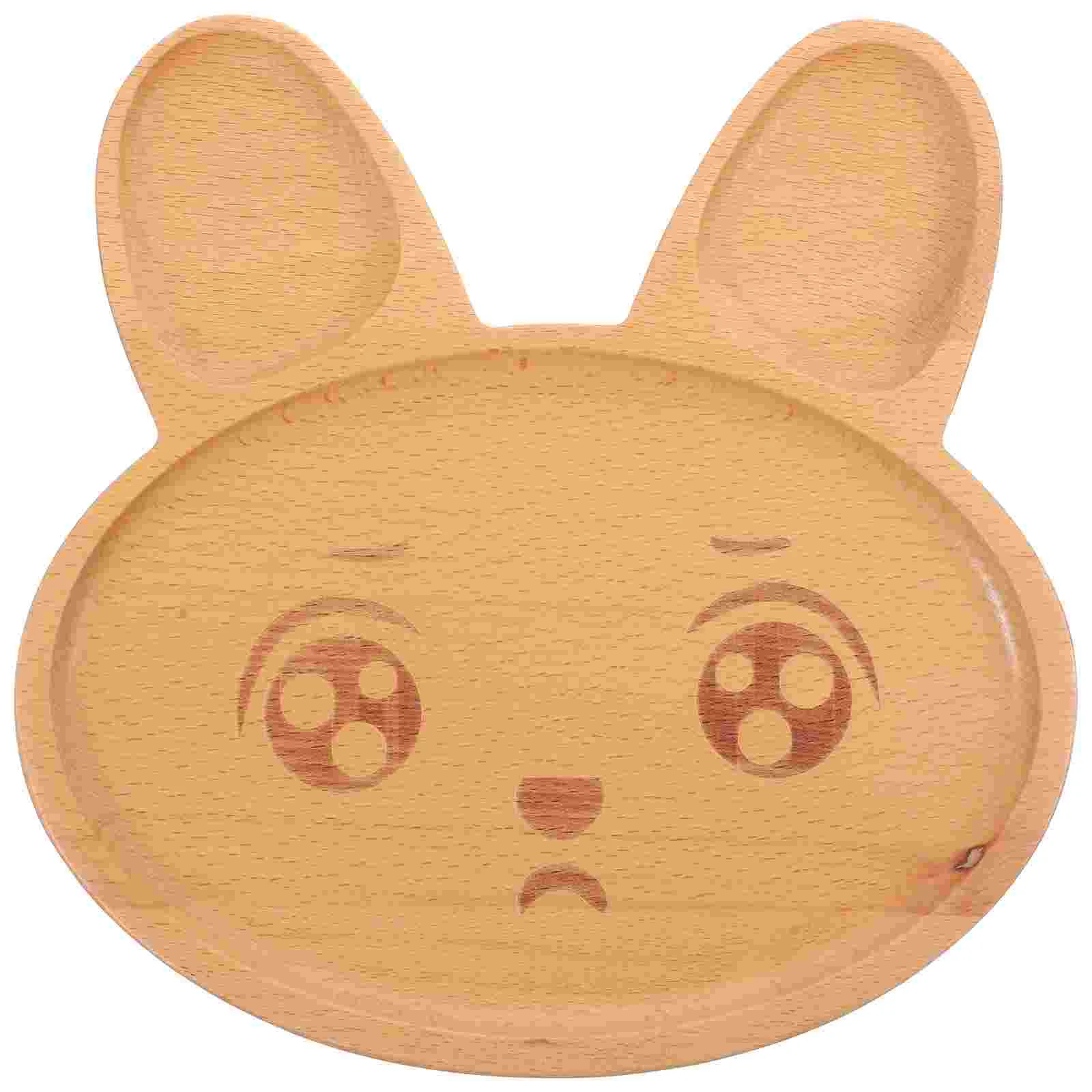 

Rabbit Tray Dinner Plate Cookie Tray Bamboo Fruit Plate Cute Rabbit Snack Plate Wood Butter Plate Baby