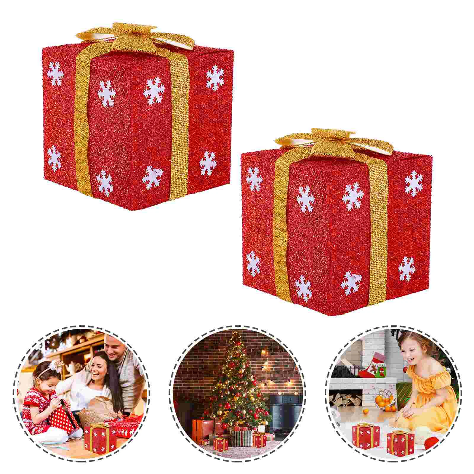 

2pcs Square Glitter Christmas Treat Box Candy Box Cake Box Packaging Box Bakery Box Wrapping Box