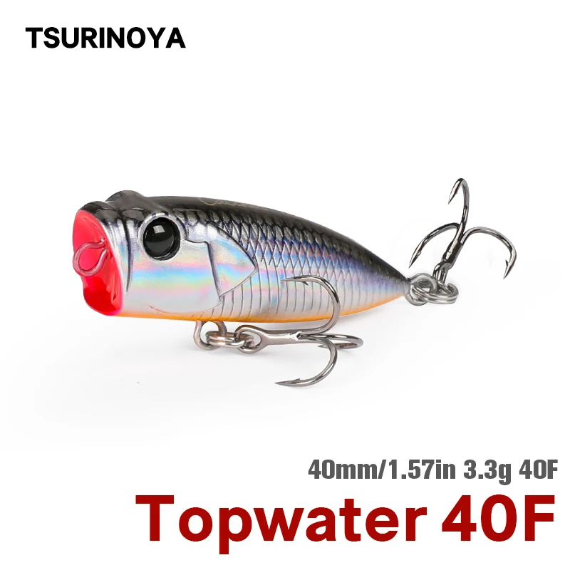 TSURINOYA 4 см 3 г Рыболовная Приманка Topwater Popper CATCHER 40F для собак походная жесткая
