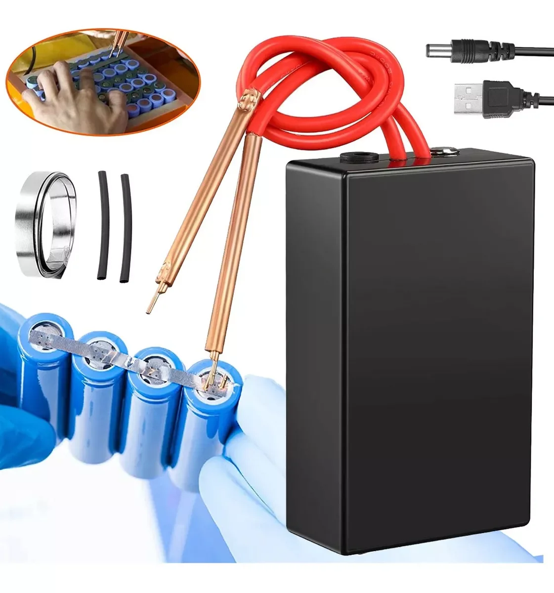 

Mini Portable DIY Spot Welding Machine 6 Gear Adjustable Mini Spot Welder with Nickel Sheet for 18650 Battery Plate Spot Welding