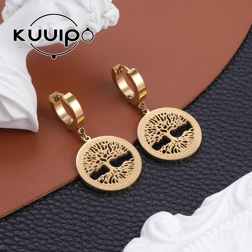 

Kuuipo Women Stainless Steel Earrings With hollowed out design are Suitable for high end parties Shopping Birthday Gifts