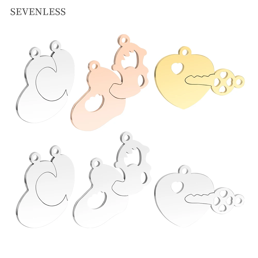 

Romantic Couple Combination Love Pendant Stainless Steel High Quality Charm Making Bracelet Necklace Jewelry Accessories