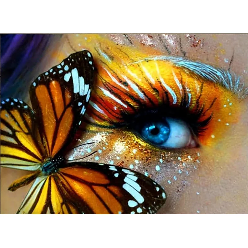 

GATYZTORY 5D Diamond Embroidery Eye Flower With Frame Full Square Diamond Painting Portrait Cross Stitch Kits Needlework Hobby