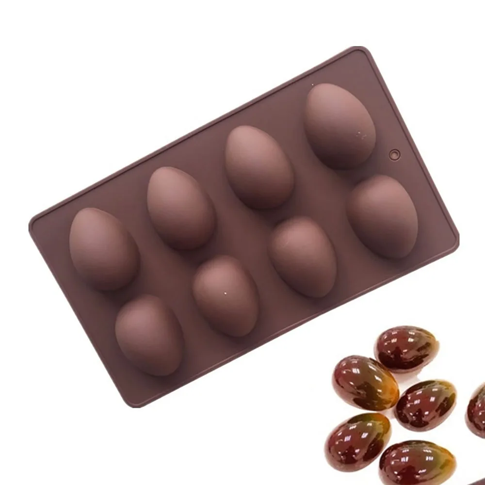 

Home 8-Egg Cake Chocolate Silicone Molds Creative Easter Food Egg Ice Tray Casting Molds Use For Kitchen Bar DIY Baking Supplies