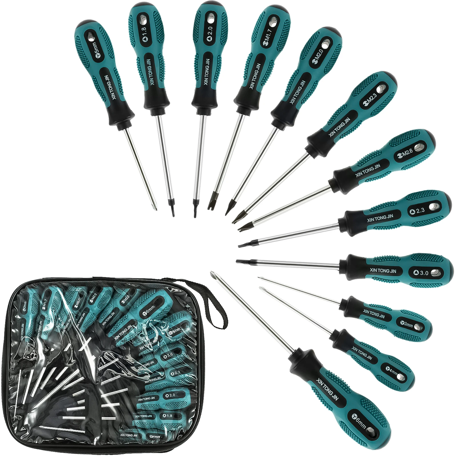 

12Pcs Magnetic Tip Screwdrivers Set Cr-V Screwdriver Repair Kit with Y-Shape U-Shape and Triangle Heads Multifunctional Screw
