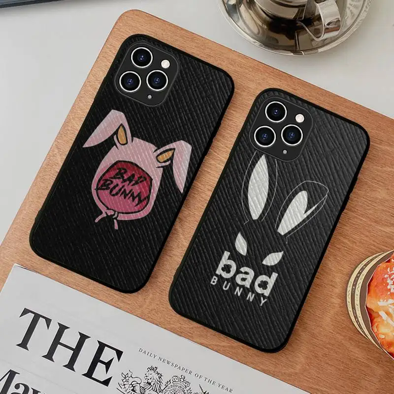

MaiYaCa Bad Bunny Phone Case Hard Leather Case for iPhone 11 12 13 Mini Pro Max 8 7 Plus SE 2020 X XR XS Coque