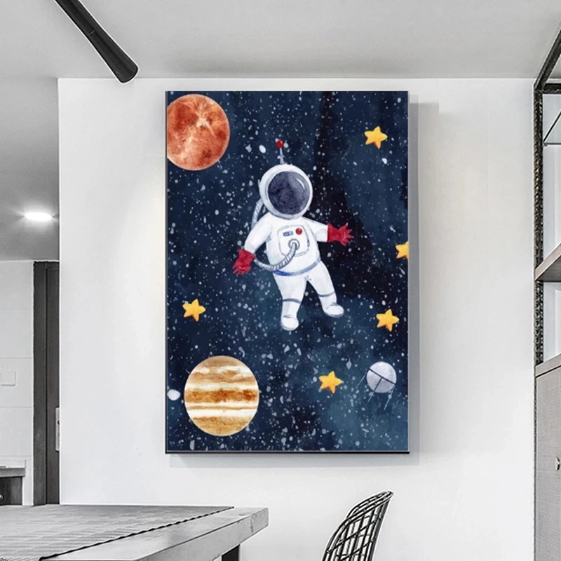 Космическая планета луна солнце настенная печать Картина на холсте