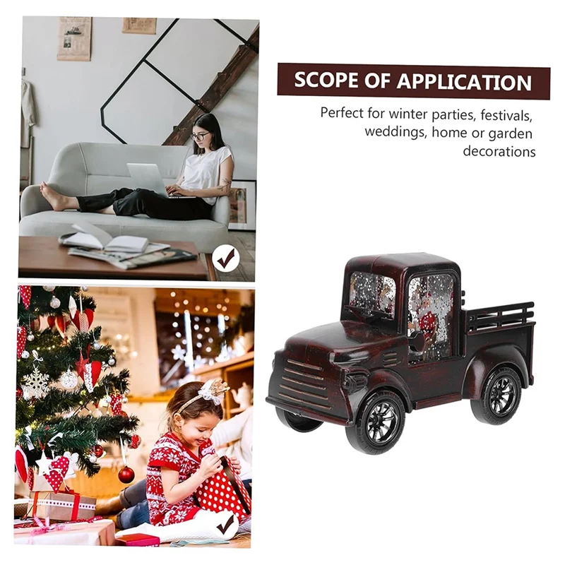 Ночник Санта-Снежный Шар Винтаж Грузовик Рождественский Настольный Фонарь