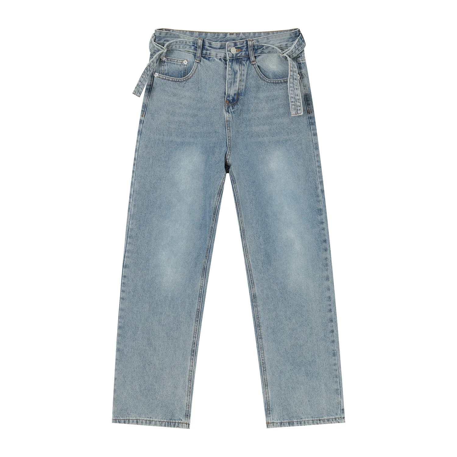 Fashion Men Trousers Distressed Jeans Casual Cargo Pants Loose Wide Leg Jeans Autumn Vintage Clothing Personalized Biker Pants