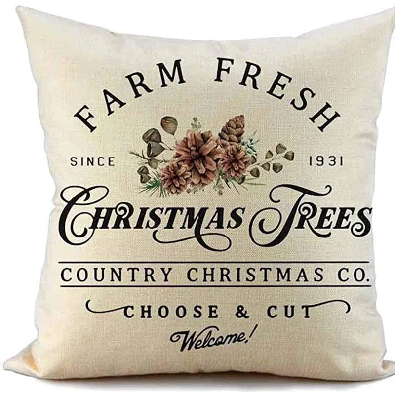 

Домашнее рождественское украшение, льняная наволочка, чехол для диванной подушки, украшение для дома, можно настроить для вас 40x40 50x50 60x60 45x45