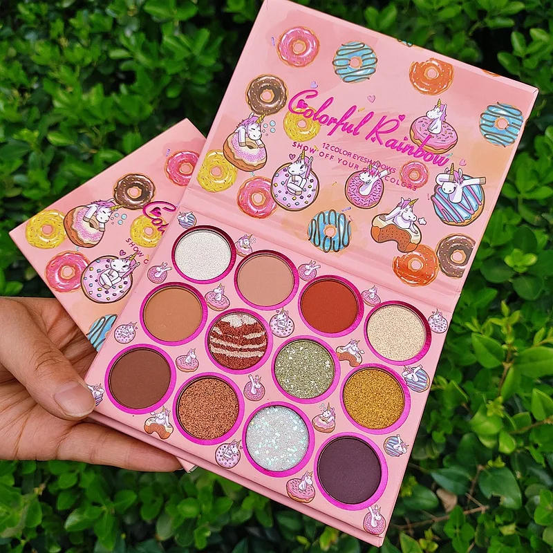 

Makeup Palette 12 Color Metallic Diamond Eyeshadow Pallete Shimmer Matte Glitter Eyeshadow Palette Pigmented Shadow Cosmetic