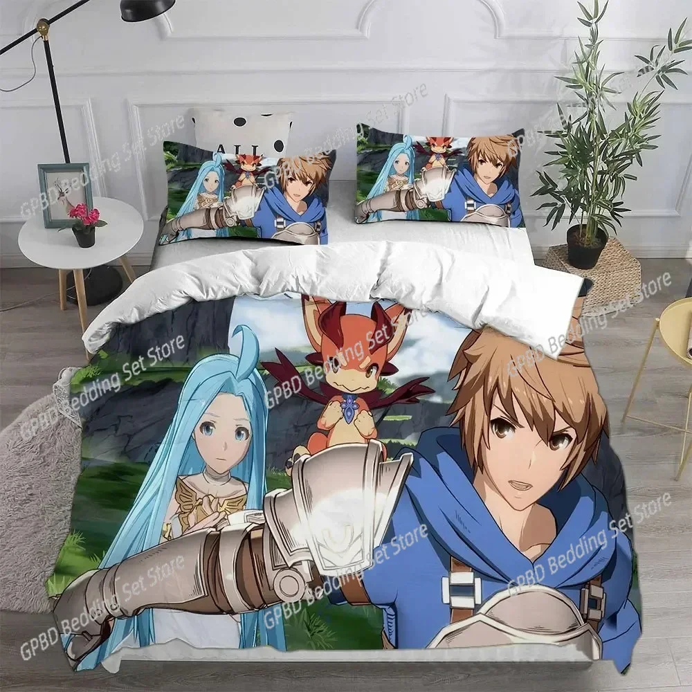 Фото Роскошные новые комплекты постельного белья Granblue Fantasy с 3D принтом, одеяло, пододеяльник, наволочка для детей и взрослых, домашний текстиль №5