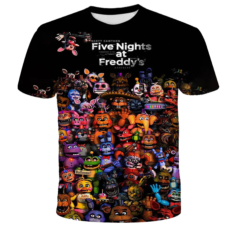 

Freddie kids t shirt Five Nights 3D printed t-shirts boys girls fashion short sleeve tshirts FNAF Child t-shirt 4T-14T Years