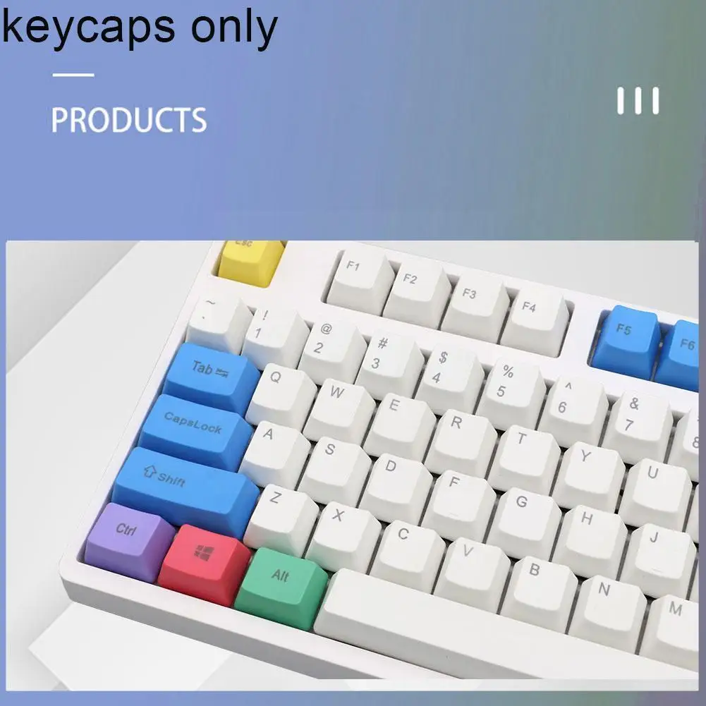 

87/108 Chalk Pbt Cap Plastic Crayon Chalk For Ikbc Mx1.0 Mechanical Gaming Board Caps Radium Engraving N8r9