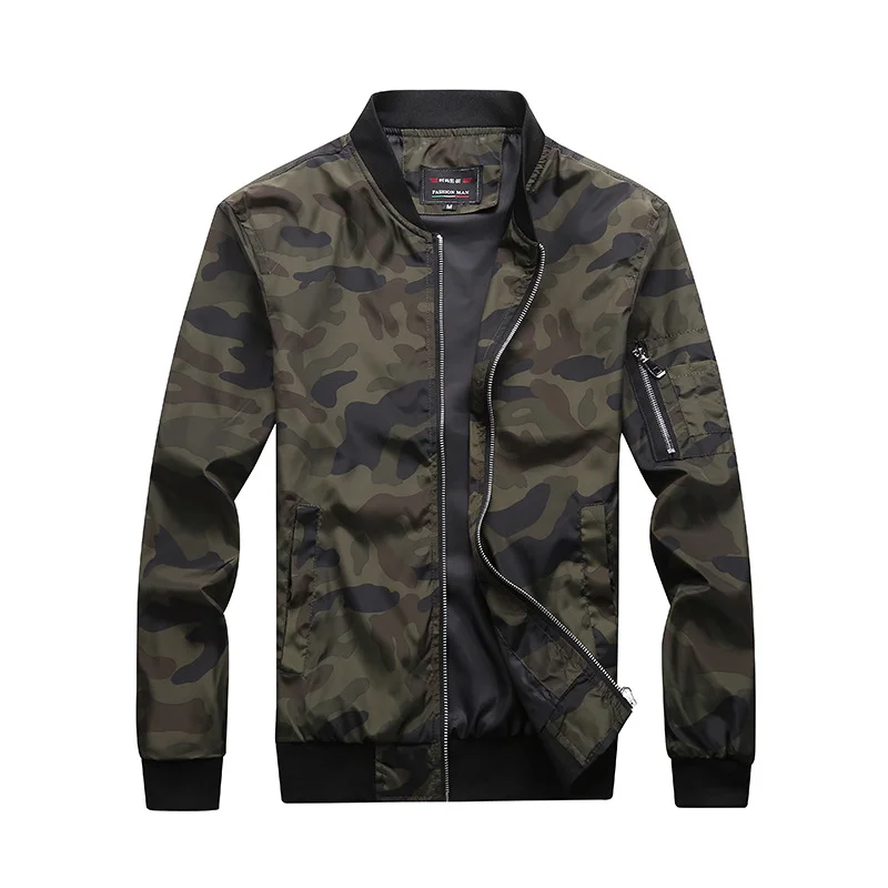 

Mens Outwear Hip Jackets Brand Jacket M-7XL Camouflage Zipper Coats Autumn Men's Plus Clothing Quality Size Camo Male Bomber