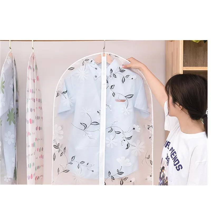 

Clothes Hanging Ink Flower Dust Cover Suit Clothes Suit Jacket Storage Bag Pouch Storage Box Wardrobe Hanging Clothes