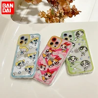 bandai brand powerpuff girls angel eyes couple clear silicon case for iphone xr xs max 8plus 11 12 13mini 13 pro max cover