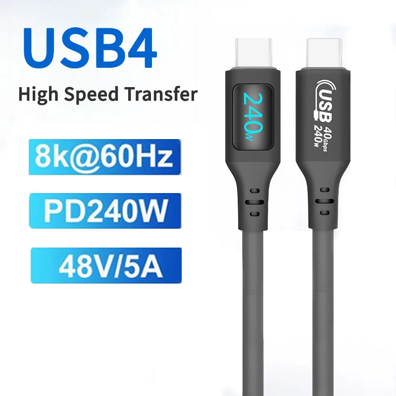 

Кабель usb-c на USB Thunderbolt 4, 40 Гбит/с, 240 Вт