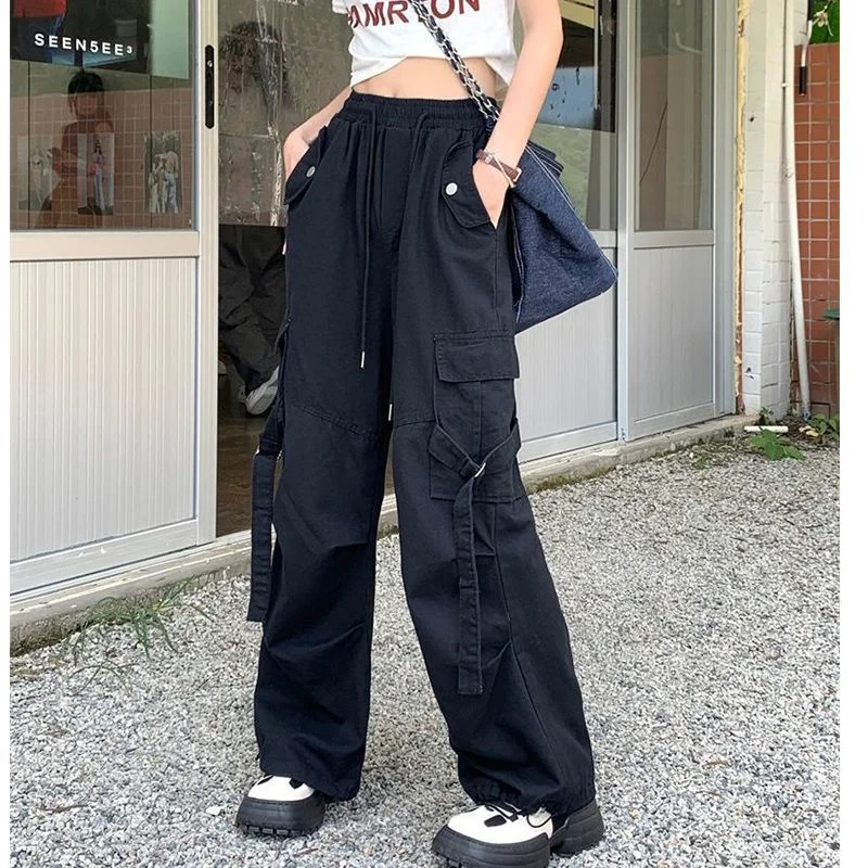 

Cargo Pants Women Korean Fashion Harajuku Trousers Autumn Winter Streetwear Vintage Wide Leg High Waist Loose Casual Bottoms